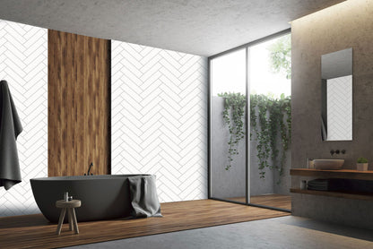 1M X 2.4M Chevron White Deluxe Panel